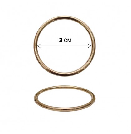 Кольцо металлическое шир.3 см арт.SK002-1 цв.золото уп.100 шт